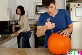 Step siblings fuck with mom in the room trying to vacuu