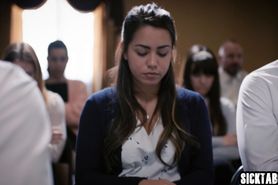 Shy latina babe with big ass used by a nasty old guy