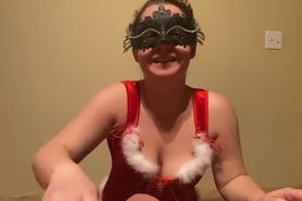 Brunette wife in mask giving amazing head in POV