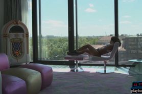 After some selfies she decided to dance and striptease