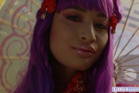 Little Asian beauty Avery Black hardcore blowjob and fu