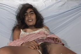 Hairy amateur from Uruguay uses a toy on her pussy