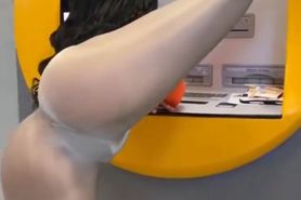 Yaella showing off her ass at the ATM