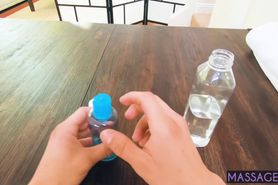 Petite latina massage by perverted guy and she liked it