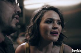 Lonely busty MILF took guys big hard cock and sucked it