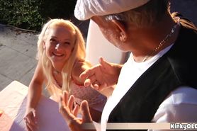 Gold digger teens dating with old dude ends in fucking