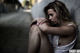 Sexy homeles teen received hot shower and big hard cock