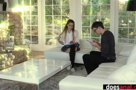 Perverted teen seduced a naive friend with her ass