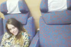 A couple up to sex on a train