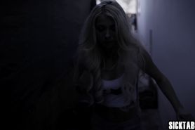 Blonde teen got caught by a bad stepdad and used by him