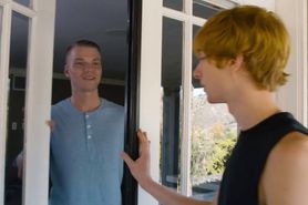 Cute 21yo twinks enjoying sex at home in their new apar