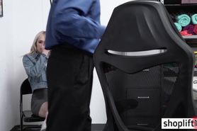 Bad cop waved with his big hard cock in front of babe