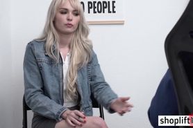 Perfect blonde teen fucked by a cop because of stealing