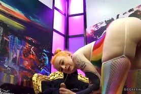 Cumshots bukkakes and dp on redhead azura alii