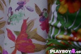 Sexy European posed on the field and they liked it