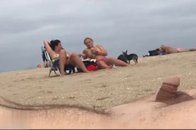 hands free cum at the beach