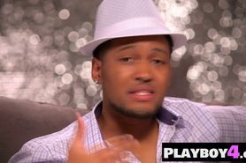 Horny black MILFs jumped on a black guy with big cock