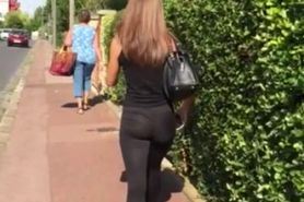 Voyeur - tight teen ass walking in leggings
