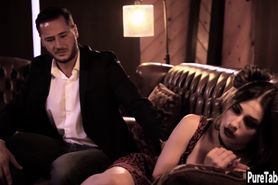 Beautiful brunette jumped on a guys cock after oral sex