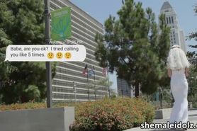 Hot and beautiful Tgirl Aubrey Kate bangs by handsome d