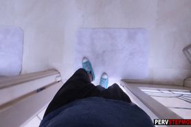 Sexy stepmom helped tired stepson and gave him handjob