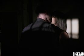 Sexy teen got deepthroated by a dirty big cock guy