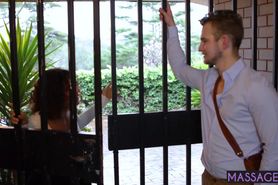 Small tits latina neighbor rode a clients big hard cock