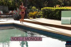 Black teen model Noelle Monique strips off her bikini