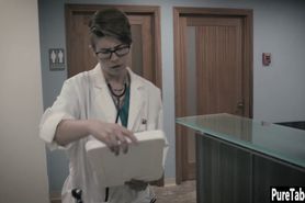 Helpless blonde used by a dirty doctor with huge thing