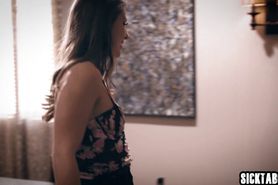 Sexy brunette teen seduced a naive big ass MILF friend