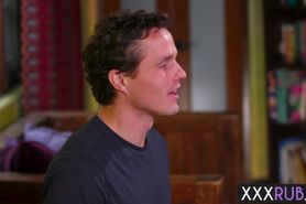 Busty massage professional used a clients big cock