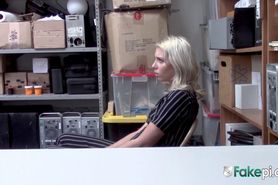 Deep throat the the store office by a horny petite teen