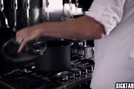 Sweet redhead teen sucks a dirty guys huge hard penis