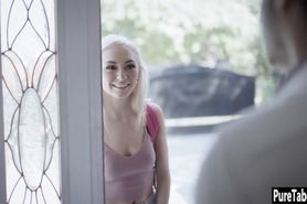 Bad guy banged a petite blonde teen with perfect ass