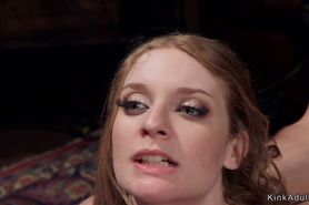 Brunette trainee fucks bbc in bondage