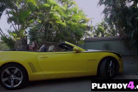 Pretty MILF lesbians enjoyed a hot posing on the beach