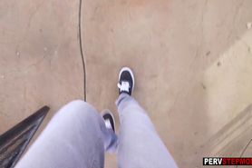 Wet stepmom jumped on big hard cock after masturbation