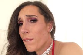 Melanie Brooks in red lingerie enjoy deep anal sex with