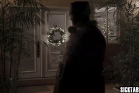 Petite teen met a dirty santa claus with big surprise