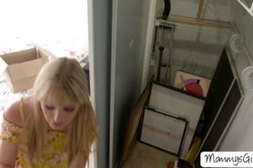 Scarlett Sage masturbating until her stepmom Reagan Fox