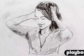 Lovely petite model likes photo session and striptease