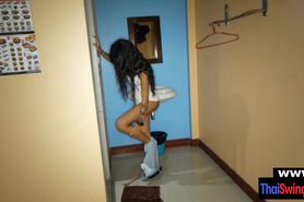 Thai teenie with awesome tattoos gets fucked POV style