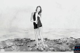 Petite Russian model Sade Mare hot outdoor striptease