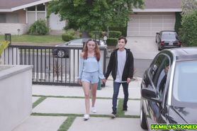 Stepdad pummels Lily Glees tight teen coochie in every 