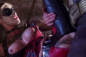 Nasty Batman vs Superman porn parody with Kleio Valenti