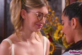 Emily Willis and Mackenzie Moss kiss passionately and s