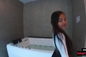 Amateur Thai teen with an amazing ass fucked in a jacuz