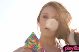 The hottest brunette versus redhead striptease battle