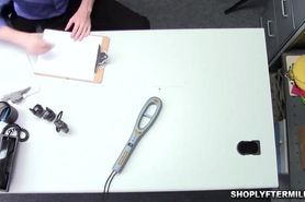 Lp Officer ships out his cock for the shoplifter babes 