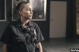 Petite blonde thief used by a dirty MILF policeman